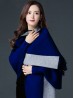 Cashmere Feeling Open-Front Cape W/Sleeves